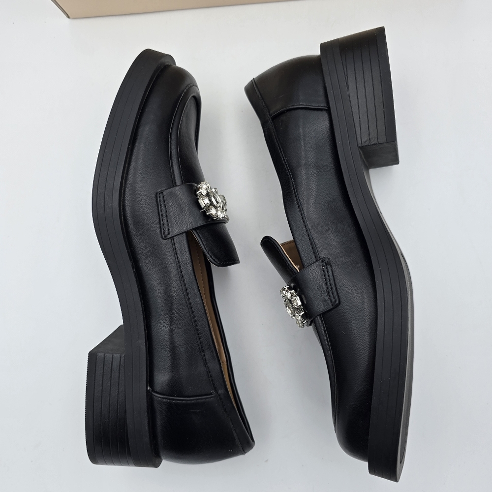 Like-New BCBGeneration Carli Crystal Bit Loafers, Black, 6.5M - Picture 13 of 16
